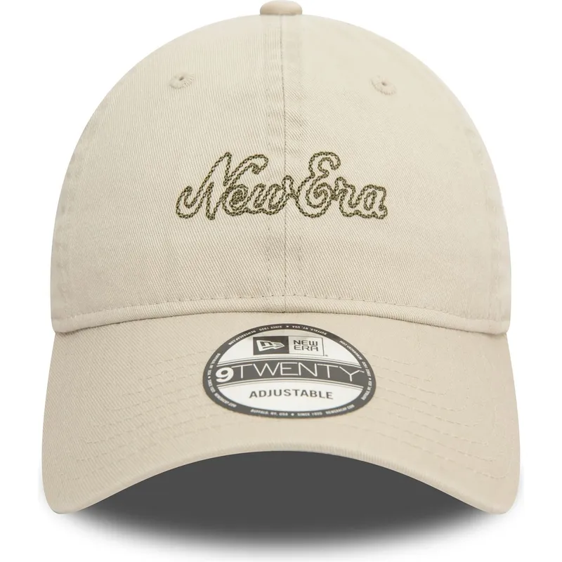 beige-verstellbare-kappe-9twenty-heritage-script-von-new-era