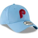 philadelphia-phillies-mlb-new-era-9twenty-core-classic-hellblaue-verstellbare-kappe-mit-gebogenem-schirm
