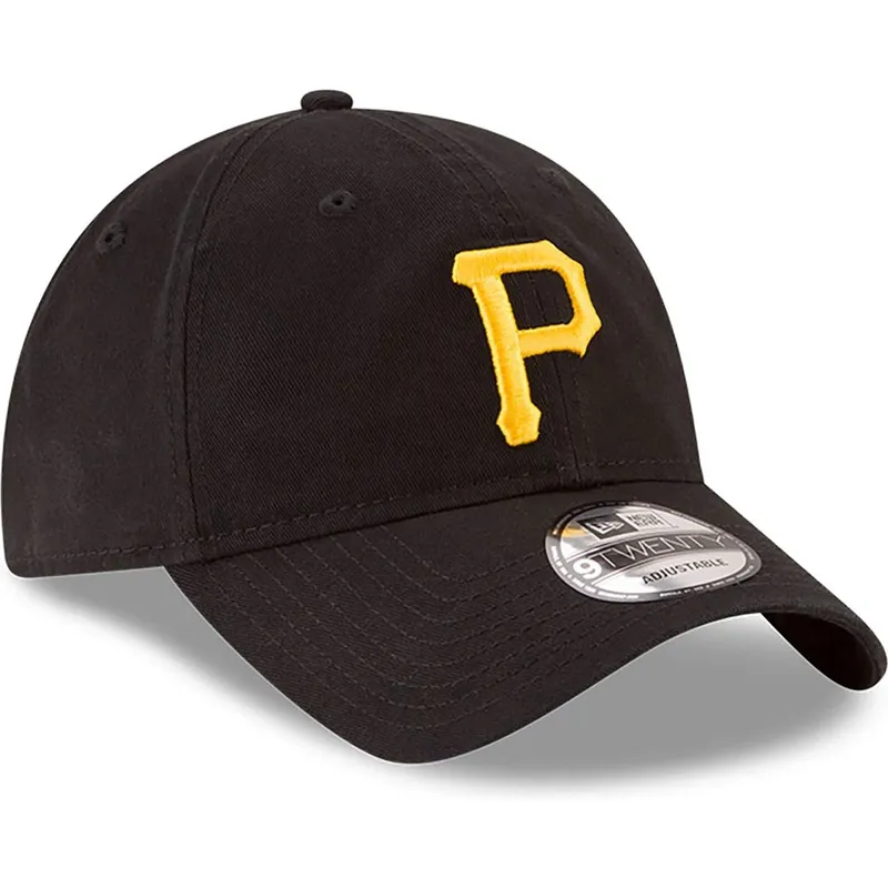 schwarze-verstellbare-gebogene-kappe-9twenty-core-classic-der-pittsburgh-pirates-mlb-von-new-era