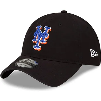 Verstellbare schwarze Curved Cap 9TWENTY Core Classic der New York Mets MLB von New Era