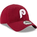 dunkelrote-verstellbare-curved-cap-9twenty-core-classic-der-philadelphia-phillies-mlb-von-new-era