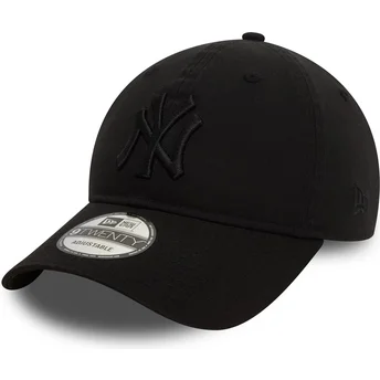 Schwarze verstellbare Curved Cap mit schwarzem Logo 9TWENTY Washed der New York Yankees MLB von New Era