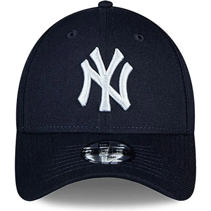 marineblaue-gebogene-verstellbare-kappe-fur-kinder-9forty-the-league-der-new-york-yankees-mlb-von-new-era