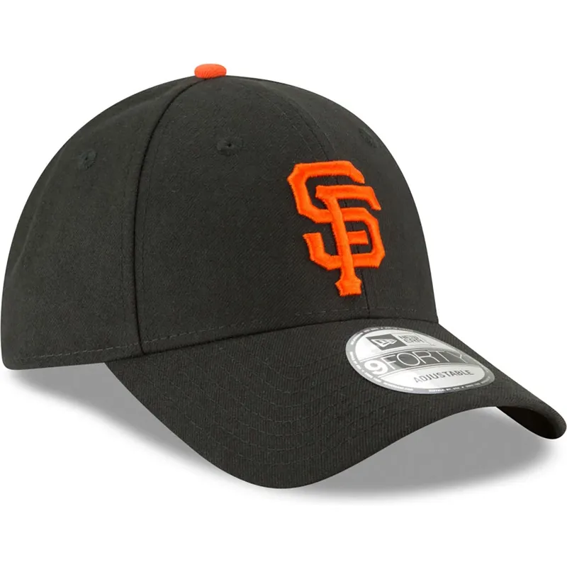 schwarze-gebogene-verstellbare-kinderkappe-9forty-the-league-der-san-francisco-giants-mlb-von-new-era