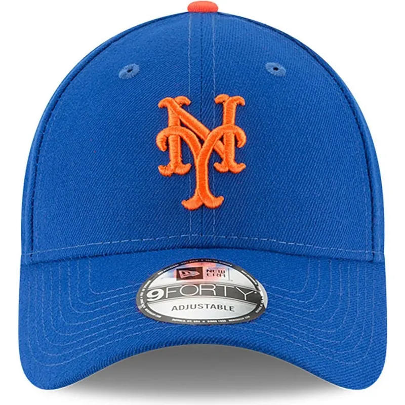 blaue-gebogene-verstellbare-kindercap-9forty-the-league-der-new-york-mets-mlb-von-new-era