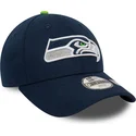 marineblaue-gebogene-verstellbare-kinderkappe-9forty-the-league-der-seattle-seahawks-nfl-von-new-era