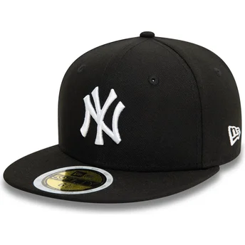 New Era Flat Brim Youth 59FIFTY New York Yankees MLB Black Fitted Cap