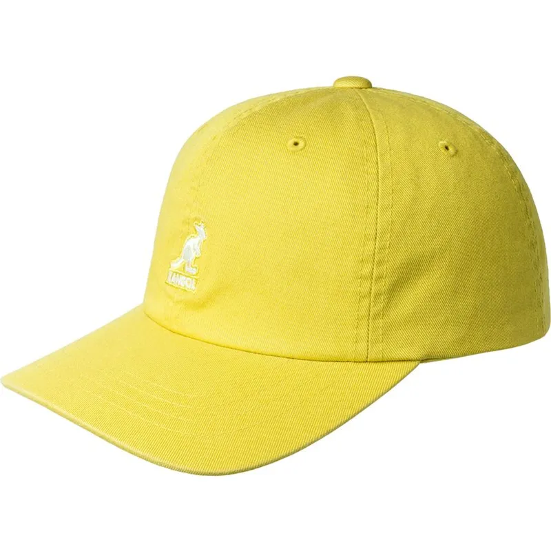 kangol-verstellbare-gelbe-gebogene-kappe-washed-baseball-lemon-sorbet