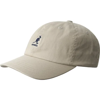 Beigefarbene, verstellbare, gewaschene Baseball-Kappe Khaki von Kangol