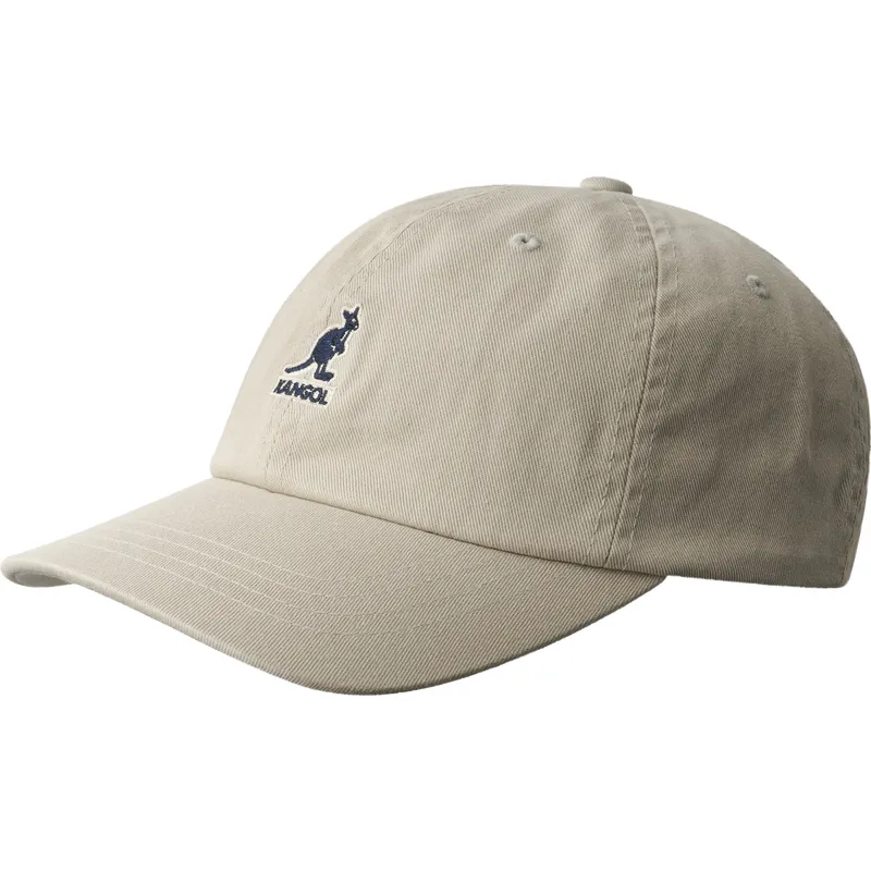 kangol-curved-brim-washed-baseball-khaki-beige-adjustable-cap