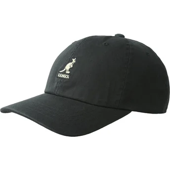 Šiltovky zaoblená čierna nastaviteľný pásik Washed Baseball Black Kangol