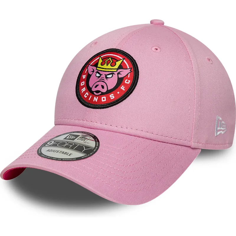 rosa-verstellbare-curved-cap-9forty-core-von-porcinos-fc-kings-league-von-new-era