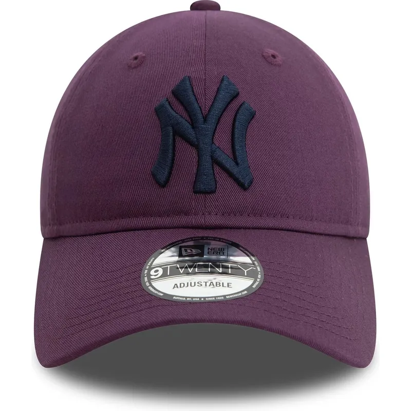 new-era-mlb-new-york-yankees-9twenty-league-essential-violette-verstellbare-kappe-mit-marineblauem-logo