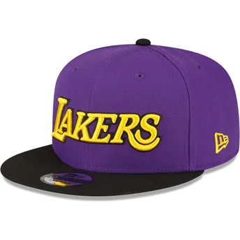 New Era Flat Brim 9FIFTY Statement Los Angeles Lakers NBA Purple and Black Snapback Cap