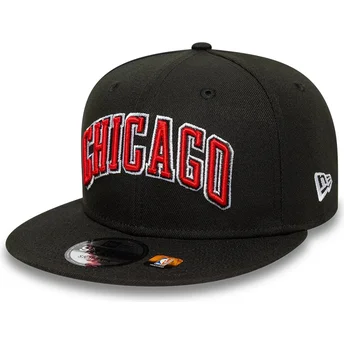 New Era Flat Brim 9FIFTY Statement Chicago Bulls NBA Black Snapback Cap