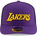 violette-und-schwarze-gebogene-kappe-snapback-9seventy-statement-stretch-snap-der-los-angeles-lakers-nba-von-new-era