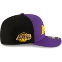 violette-und-schwarze-gebogene-kappe-snapback-9seventy-statement-stretch-snap-der-los-angeles-lakers-nba-von-new-era