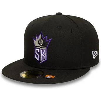 Šiltovky rovná čierna upravený 59FIFTY Classic Sacramento Kings NBA New Era