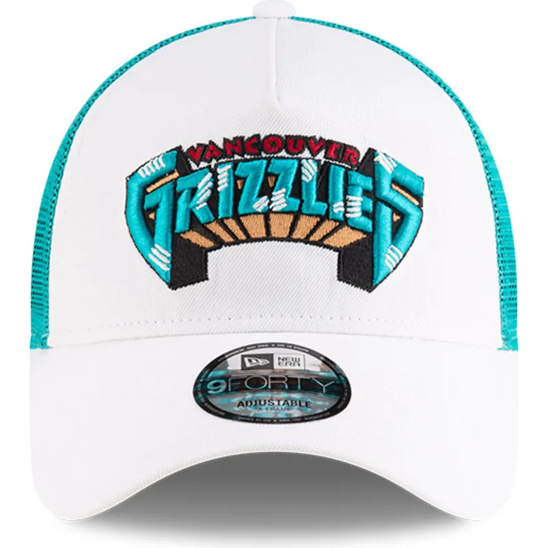 weisse-und-grune-trucker-kappe-a-frame-classic-der-memphis-grizzlies-nba-von-new-era