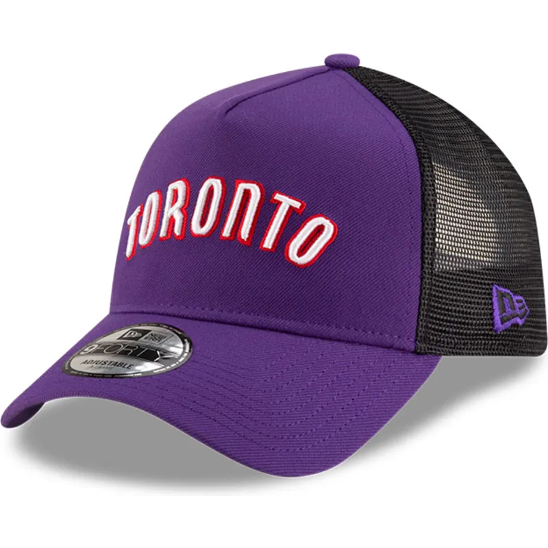 violette-und-schwarze-trucker-kappe-a-frame-classic-der-toronto-raptors-nba-von-new-era