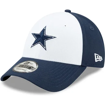 New Era Curved Brim 9FORTY The League Dallas Cowboys NFL White and Navy Blue Adjustable Cap