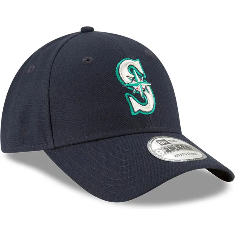 marineblaue-verstellbare-curved-cap-9forty-the-league-der-seattle-mariners-mlb-von-new-era