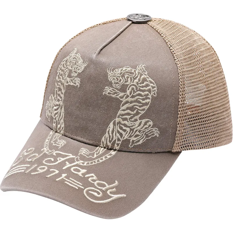 siltovka-zaoblena-bezova-snapback-desert-tiger-ed-hardy