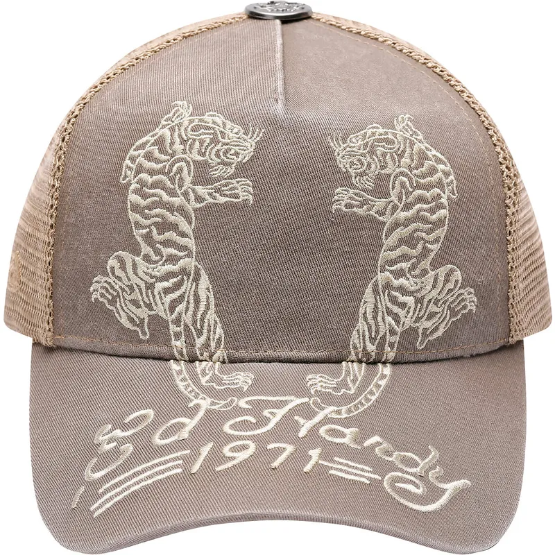 siltovka-zaoblena-bezova-snapback-desert-tiger-ed-hardy