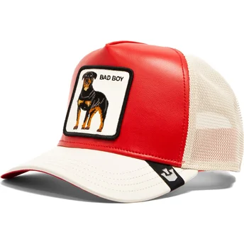 Trucker-Cap rot und weiß Hund Rottweiler Bad Shleather Boy The Farm von Goorin Bros.