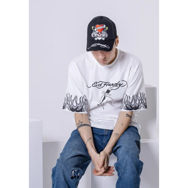 siltovka-zaoblena-cierna-snapback-love-kills-slowly-ed-hardy