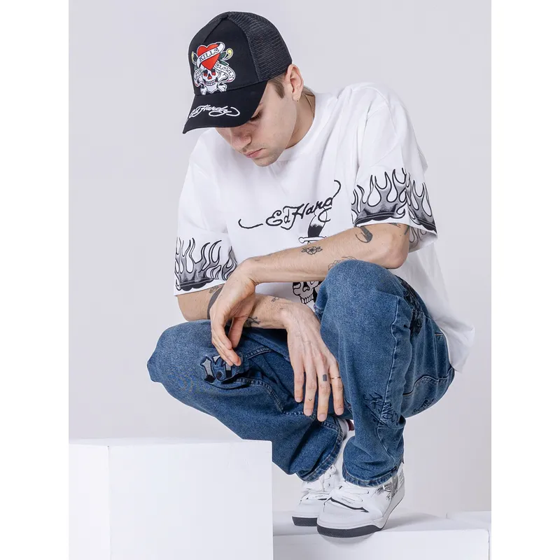 siltovka-zaoblena-cierna-snapback-love-kills-slowly-ed-hardy
