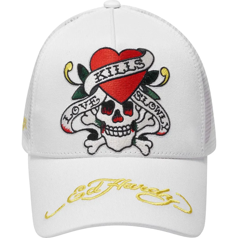 siltovka-zaoblena-biely-snapback-love-kills-slowly-ed-hardy