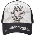 ed-hardy-death-before-schwarze-und-weisse-trucker-kappe