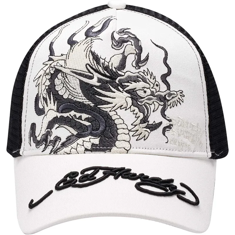 siltovka-zaoblena-biely-snapback-mono-giant-ed-hardy