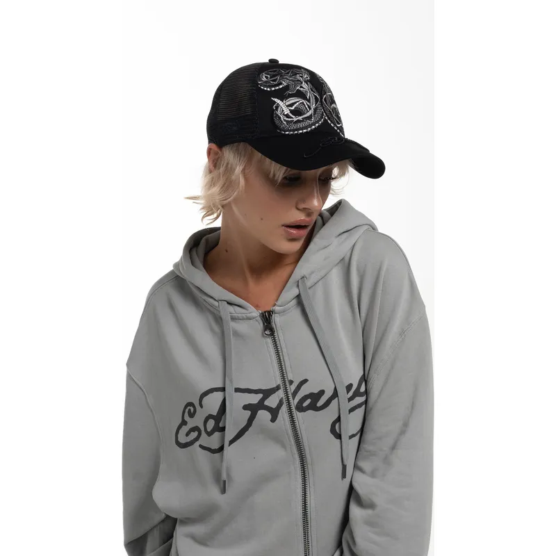 siltovka-zaoblena-cierna-snapback-duo-black-snake-ed-hardy