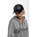 siltovka-zaoblena-cierna-snapback-duo-black-snake-ed-hardy