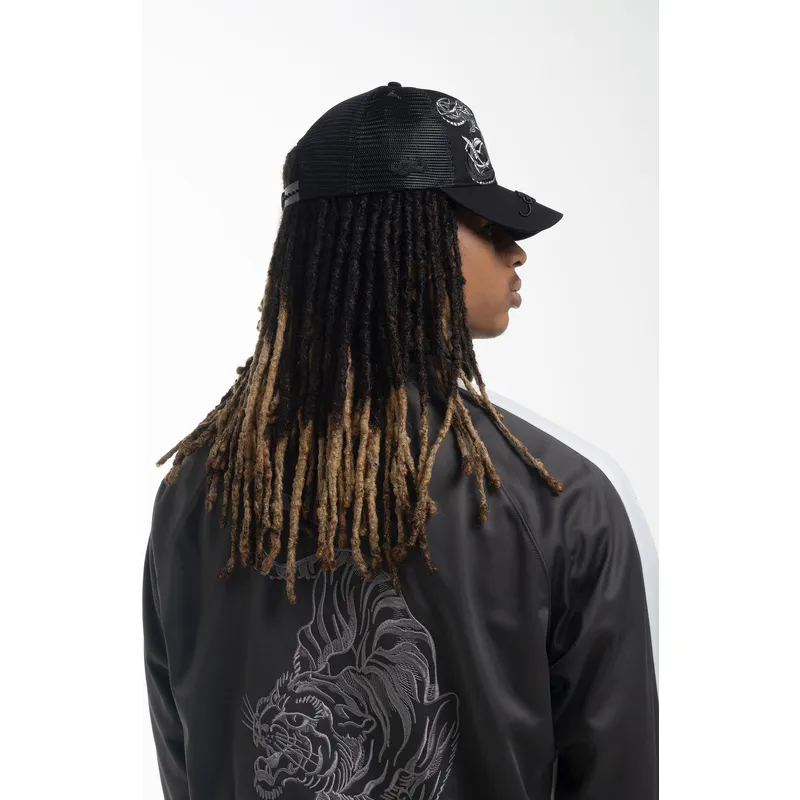 siltovka-zaoblena-cierna-snapback-duo-black-snake-ed-hardy