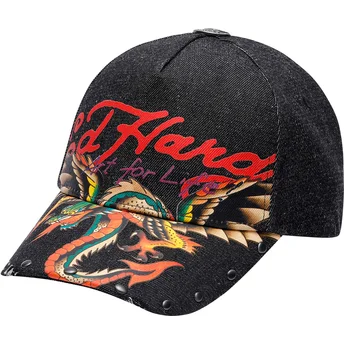Cap zaoblená black adjustable strap Ed Hardy