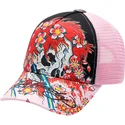 siltovka-zaoblena-ruzova-snapback-ghost-ed-hardy