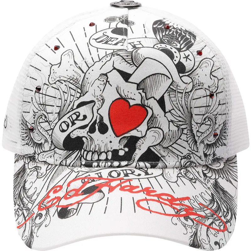siltovka-zaoblena-biely-snapback-death-or-glory-ed-hardy