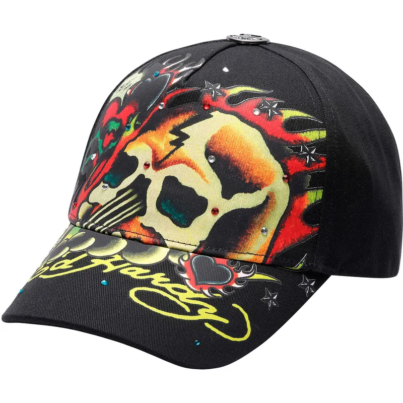 siltovka-zaoblena-cierna-nastavitelny-skull-chopper-ed-hardy
