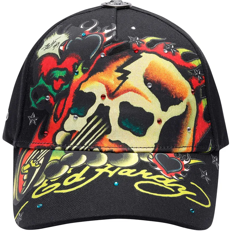 siltovka-zaoblena-cierna-nastavitelny-skull-chopper-ed-hardy