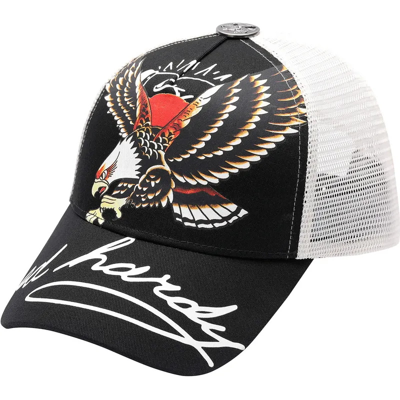 trucker-cap-schwarz-und-weiss-soaring-eagle-von-ed-hardy