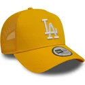 gelbe-9forty-a-frame-league-essential-trucker-kappe-der-los-angeles-dodgers-mlb-von-new-era