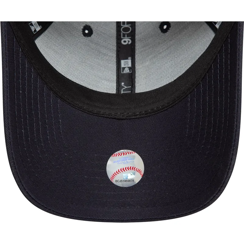 verstellbare-dunkelblaue-curved-cap-mit-goldenem-logo-9forty-metallic-los-angeles-dodgers-mlb-von-new-era