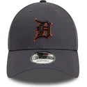 new-era-curved-brim-orange-logo-9forty-side-patch-detroit-tigers-mlb-grey-adjustable-cap