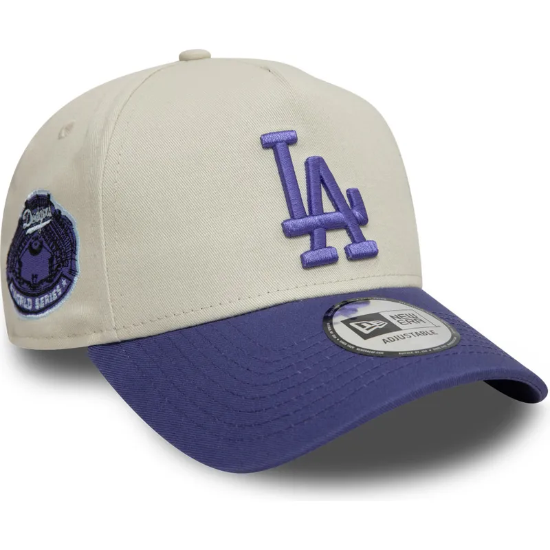 siltovka-zaoblena-fialova-snapback-9forty-a-frame-world-series-patch-los-angeles-dodgers-mlb-new-era