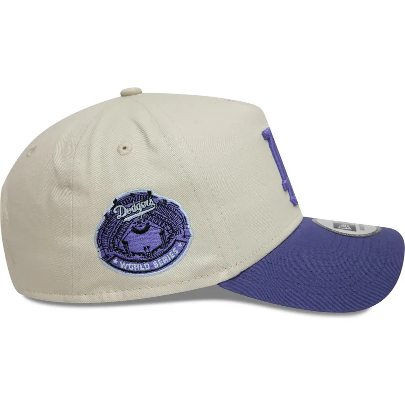 siltovka-zaoblena-fialova-snapback-9forty-a-frame-world-series-patch-los-angeles-dodgers-mlb-new-era
