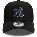 new-era-curved-brim-navy-blue-logo-9forty-a-frame-world-series-patch-new-york-yankees-mlb-black-snapback-cap