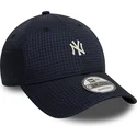 new-era-mlb-new-york-yankees-9forty-seersucker-verstellbare-kappe-mit-gebogenem-schirm-in-marineblau